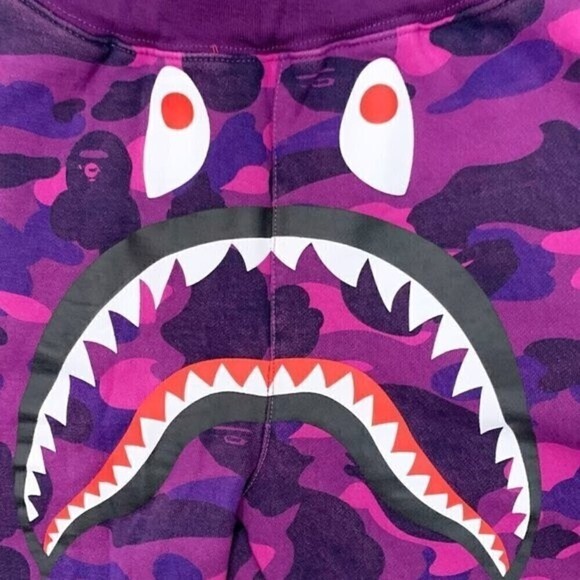 Bape A Bathing World Gone Mad Ape Camouflage Shark Pull On Athleisure Sweatpants - Picture 12 of 13